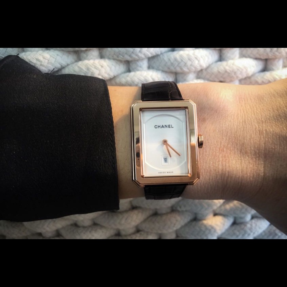 18K Gold Chanel Boyfriend Ladies Watch